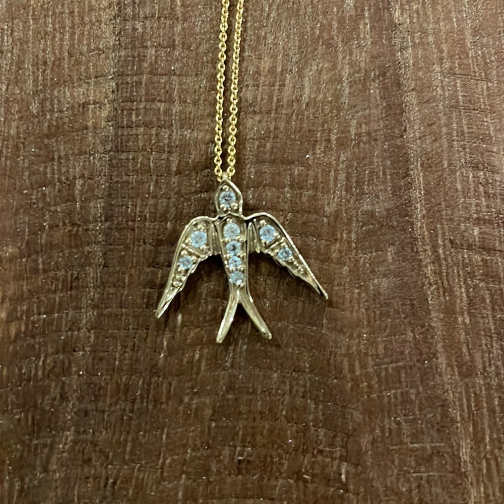 Stella & Dot delicate bird necklace.